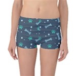Bons Foot Prints Pattern Background Reversible Boyleg Bikini Bottoms