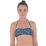 Bons Foot Prints Pattern Background Tie Back Bikini Top
