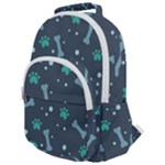 Bons Foot Prints Pattern Background Rounded Multi Pocket Backpack