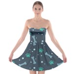 Bons Foot Prints Pattern Background Strapless Bra Top Dress