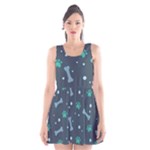Bons Foot Prints Pattern Background Scoop Neck Skater Dress