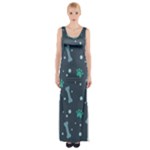 Bons Foot Prints Pattern Background Thigh Split Maxi Dress