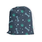 Bons Foot Prints Pattern Background Drawstring Pouch (XL)