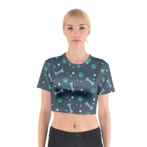 Bons Foot Prints Pattern Background Cotton Crop Top from ArtsNow.com