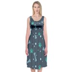Bons Foot Prints Pattern Background Midi Sleeveless Dress