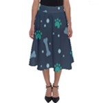 Bons Foot Prints Pattern Background Perfect Length Midi Skirt