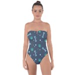 Bons Foot Prints Pattern Background Tie Back One Piece Swimsuit