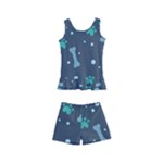 Bons Foot Prints Pattern Background Kids  Boyleg Swimsuit