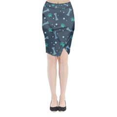 Bons Foot Prints Pattern Background Midi Wrap Pencil Skirt from ArtsNow.com