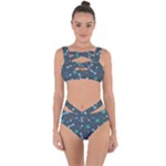 Bons Foot Prints Pattern Background Bandaged Up Bikini Set 
