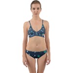 Bons Foot Prints Pattern Background Wrap Around Bikini Set