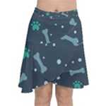 Bons Foot Prints Pattern Background Chiffon Wrap Front Skirt
