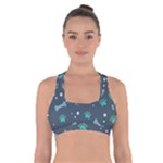 Bons Foot Prints Pattern Background Cross Back Sports Bra