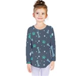 Bons Foot Prints Pattern Background Kids  Long Sleeve T-Shirt