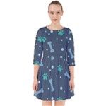 Bons Foot Prints Pattern Background Smock Dress
