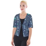 Bons Foot Prints Pattern Background Cropped Button Cardigan