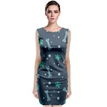 Bons Foot Prints Pattern Background Sleeveless Velvet Midi Dress