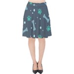 Bons Foot Prints Pattern Background Velvet High Waist Skirt
