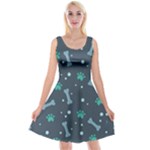 Bons Foot Prints Pattern Background Reversible Velvet Sleeveless Dress