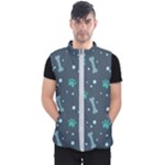 Bons Foot Prints Pattern Background Men s Puffer Vest