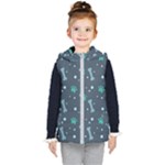 Bons Foot Prints Pattern Background Kids  Hooded Puffer Vest
