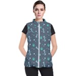 Bons Foot Prints Pattern Background Women s Puffer Vest