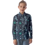 Bons Foot Prints Pattern Background Kids  Long Sleeve Shirt