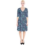 Bons Foot Prints Pattern Background Wrap Up Cocktail Dress