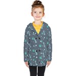 Bons Foot Prints Pattern Background Kids  Double Breasted Button Coat
