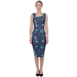 Bons Foot Prints Pattern Background Sleeveless Pencil Dress
