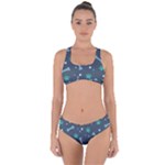 Bons Foot Prints Pattern Background Criss Cross Bikini Set
