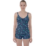 Bons Foot Prints Pattern Background Tie Front Two Piece Tankini