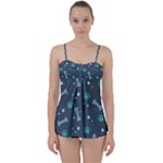 Bons Foot Prints Pattern Background Babydoll Tankini Set
