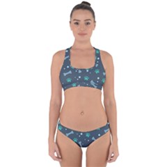Bons Foot Prints Pattern Background Cross Back Hipster Bikini Set from ArtsNow.com