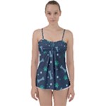 Bons Foot Prints Pattern Background Babydoll Tankini Top