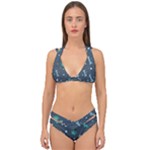 Bons Foot Prints Pattern Background Double Strap Halter Bikini Set