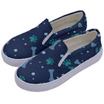 Bons Foot Prints Pattern Background Kids  Canvas Slip Ons