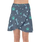 Bons Foot Prints Pattern Background Wrap Front Skirt