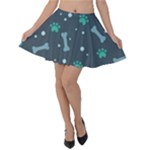 Bons Foot Prints Pattern Background Velvet Skater Skirt