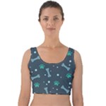 Bons Foot Prints Pattern Background Velvet Crop Top