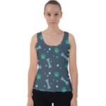 Bons Foot Prints Pattern Background Velvet Tank Top