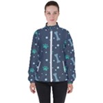 Bons Foot Prints Pattern Background Women s High Neck Windbreaker