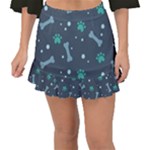 Bons Foot Prints Pattern Background Fishtail Mini Chiffon Skirt