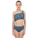 Bons Foot Prints Pattern Background Spliced Up Two Piece Swimsuit