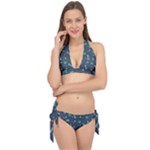 Bons Foot Prints Pattern Background Tie It Up Bikini Set