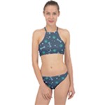 Bons Foot Prints Pattern Background Halter Bikini Set