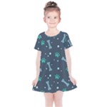 Bons Foot Prints Pattern Background Kids  Simple Cotton Dress