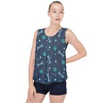 Bons Foot Prints Pattern Background Bubble Hem Chiffon Tank Top