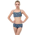 Bons Foot Prints Pattern Background Layered Top Bikini Set