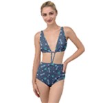 Bons Foot Prints Pattern Background Tied Up Two Piece Swimsuit
